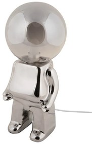 Veioză argintie LED cu intensitate reglabilă cu abajur din sticlă (înălțime 27 cm) Ross – Leitmotiv