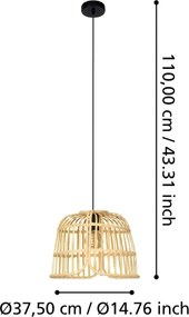 Lustră pe cablu GLYNEATH 1xE27/40W/230V Eglo 43873