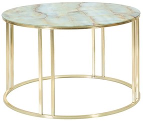 Măsuță de cafea Mauro Ferretti Sepa,, ø 75 cm, alb-auriu