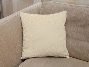 Husa de perna decorativa CHAPLET FLORAL 40x40 cm, crem