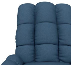 Fotoliu de masaj rabatabil electric, albastru, material textil 1, Albastru