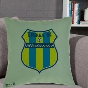 Perna Personalizata Unirea '04 Slobozia Fotbal, 40x40 cm, Verde, Husa Detasabila, Perna Inclusa, BEKZ®