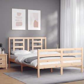 3194696 vidaXL Cadru de pat cu tăblie, 120x200 cm, lemn masiv
