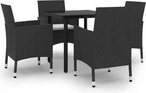 vidaXL Set mobilier de grădină cu perne 5 piese poliratan & sticlă