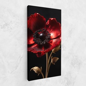 Tablou Canvas, 40x80cm, Dormitor si Living, Flori, Maci, Dark Red Poppy