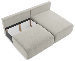 Colțar gri deschis extensibil/cu spațiu de depozitare (cu colț pe partea dreaptă) Kalena – Makamii