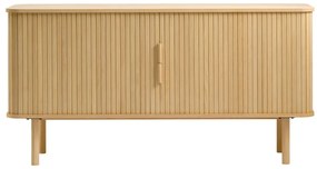 Comodă joasă cu aspect de lemn de stejar cu ușă glisantă 76x160 cm Cavo – Unique Furniture