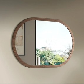 Oglinda decorativa design LUX Oval Walnut