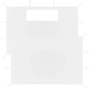 vidaXL Pereți laterali pentru foișor cu ferestre, 2 buc., alb