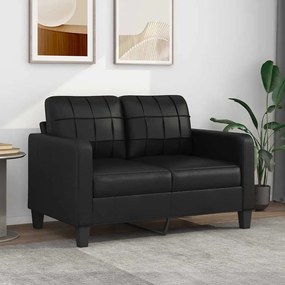 359112 vidaXL Canapea cu 2 locuri, negru, 120 cm, piele ecologică