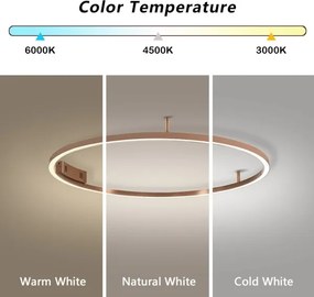 Immax NEO 07326-80C-LED Corp de iluminat de tavan dimabil FINO LED/55W/230V 80 cm Tuya aur roz + telecomandă