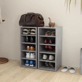 Pantofare, 2 buc., gri beton, 31,5x35x70 cm, lemn prelucrat 2, Gri beton, 1, 1