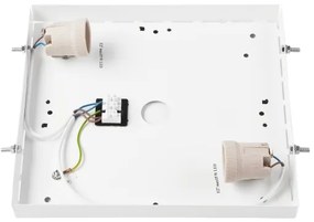 Plafonieră NATURAL SQUARE 2xE27/15W/230V 31x31 cm pin/alb