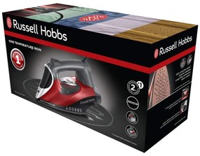 Fier de calcat Russell Hobbs One Temperature 25090-56, 2600 W, Placa ceramica, O temperatură optima, Autocuratare, 0.35 l, Rosu/Negru