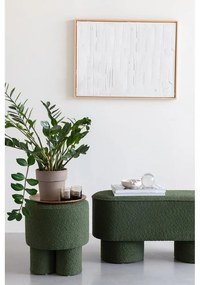 Taburet verde cu tapițerie din țesătură bouclé Marcos – White Label