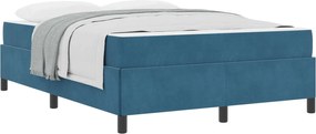 vidaXL Cadru de pat cu saltea Albastru închis 140 x 200 cm țesătură