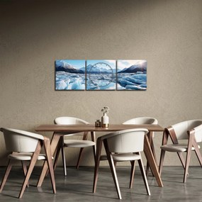 Tablou - Formațiuni glaciare (cu ceas) (90x30 cm)