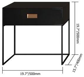 Noptieră modernă în culoarea neagră - soluție de stil contemporan pentru dormitor by Deprimo