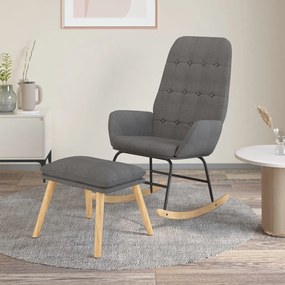 vidaXL Scaun balansoar cu taburet, gri deschis, textil