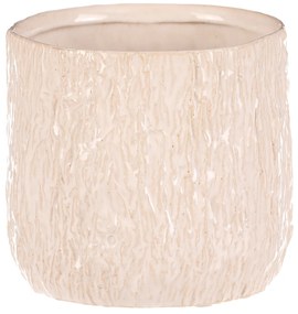 Husă ceramică pentru ghiveci, alb-bej, 15 x 15 x13 cm, 13 cm