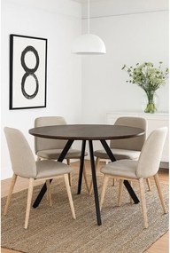 Masă de dining rotundă cu aspect de lemn de nuc ø 120 cm Rivo – Bonami Essentials