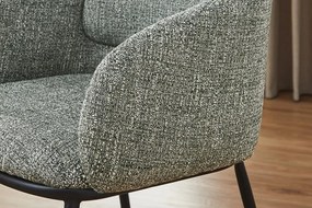 Scaun cu cotiere FLORENZ, material textil verde inchis