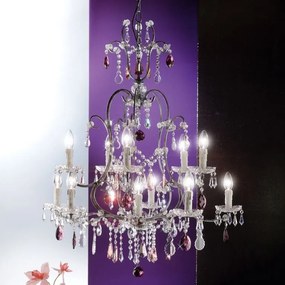 Candelabru LUX super elegant cristal cu 11 brate Verona antik-silber LU 2370/5+5+1 OR