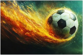 Tablou - Minge de Fotbal în Zbor (90x60 cm)