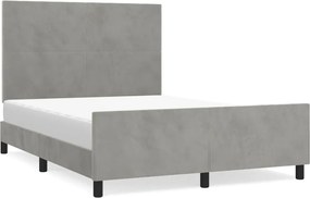 vidaXL Cadru de pat fără saltea, gri deschis, 140x200 cm, catifea