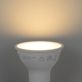 Set de 5 becuri LED inteligente GU10 50mm, reglabile, opale, 7W, 630 lm, 2700K