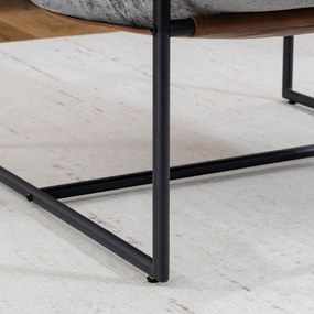 HOMCOM Fotoliu de salon, fotoliu auxiliar tapițat din velur imprimat, șezut larg și structură din oțel, 77x91x80cm, gri | Aosom Romania