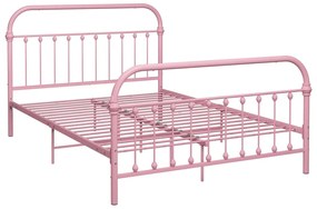 284512 vidaXL Cadru de pat, roz, 120 x 200 cm, metal