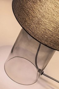 Lampa de masa sticla fumurie abajur gri Luxin