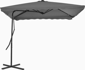 vidaXL Umbrelă soare de exterior, stâlp din oțel, antracit, 250x250 cm