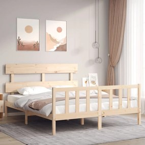 3193281 vidaXL Cadru de pat cu tăblie, 160x200 cm, lemn masiv