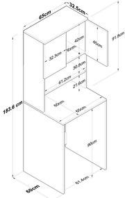 Dulap deasupra mașinii de spălat Karin White and Walnut