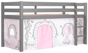 Pat copii supraînălțat Vanessa cu husă Castel Birdy pentru copii – Vipack [Dimensiuni: 208x98x114 cm]