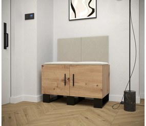 Set mobilier pentru hol Amanda 19 (Stejar artisan + bej). 1086019