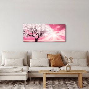 Tabloul cu pomul roz (120x50 cm)