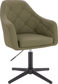 HR831CROSS Scaun Khaki Piele Ecologica Premium Soft cu Bază Neagră