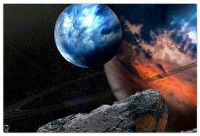Tablou planetei în cosmos (90x60 cm)