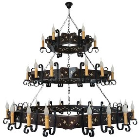 Candelabru fabricat manual din lemn pictat Queen 36L