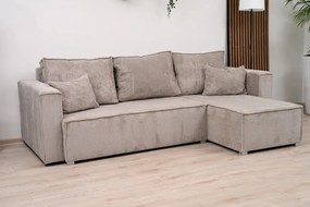 Canapea extensibila cu colt bilateral SMART COSARO, roz prafuit + 2 perne GRATUIT