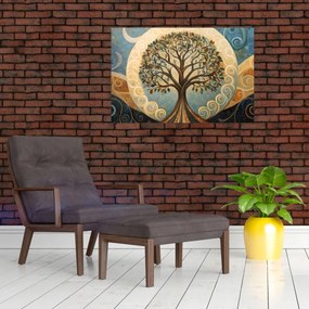Tablou – Arborele vieții și spirale (90x60 cm)