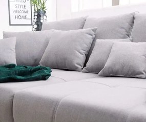 Canapea extensibilă dumonde cu 2 lăzi de depozitare si sezut confortabil din spuma high-density, Verona Enjoy Grey 310x100 cm cu taburet inclus