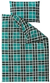 Lenjerie de pat flanelata KOSTKA verde Dimensiune lenjerie de pat: 2 buc 70 x 90 cm | 200 x 220 cm