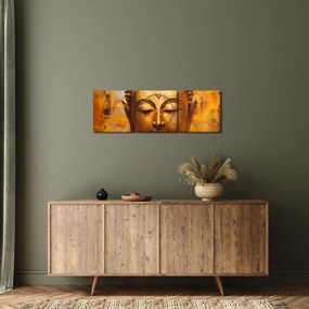 Tablou - Buddha, pictură în ulei (cu ceas) (90x30 cm)