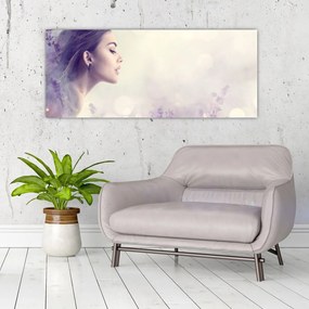 Tablou - Femeia cu lavandă (120x50 cm)