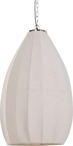 Lustră suspendată din bumbac și metal, auriu, formă de picătură, finisaj natural, 90 x 50 cm, „Collonges”