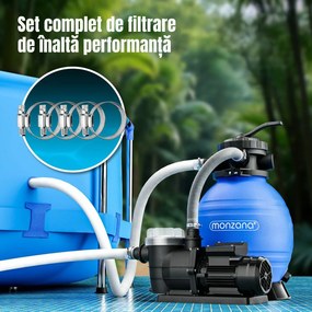 Sistem de filtrare cu nisip pentru piscină AQUA 9 600 l/h, albastru Monzana